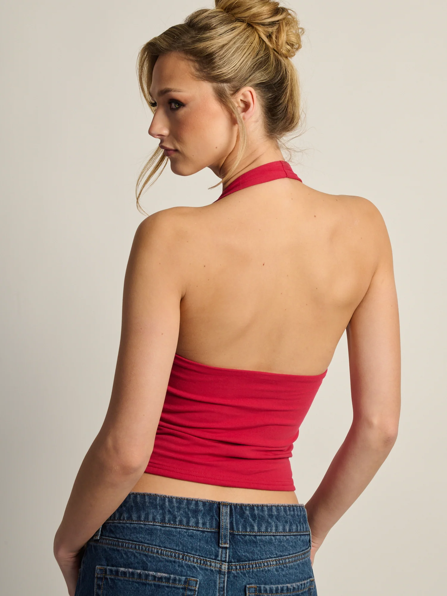 HARLOW DANI HALTER TOP - RUBY - Image 6