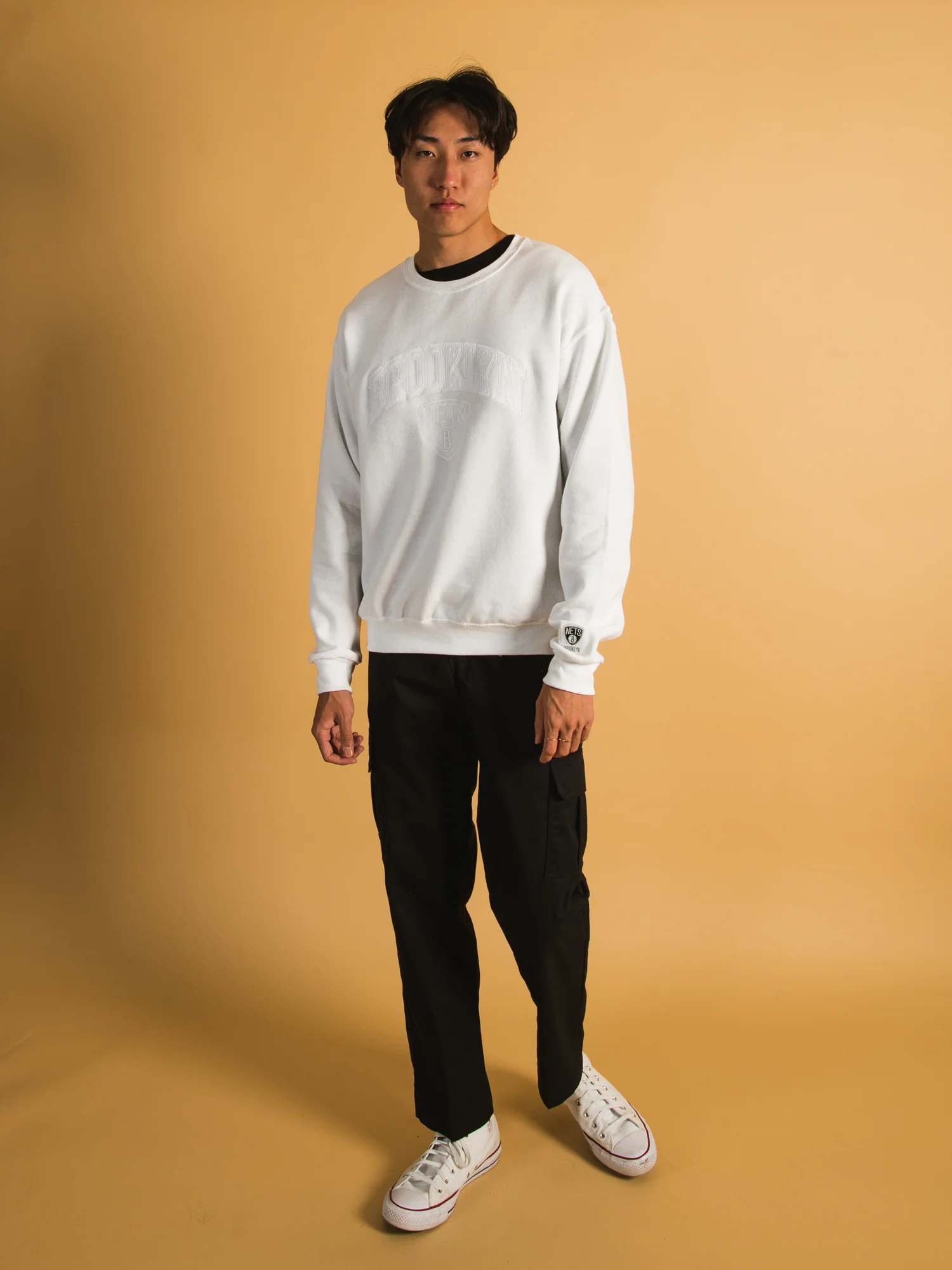 NBA BROOKLYN NETS TONAL EMBROIDERED CREW - CLEARANCE - Image 3