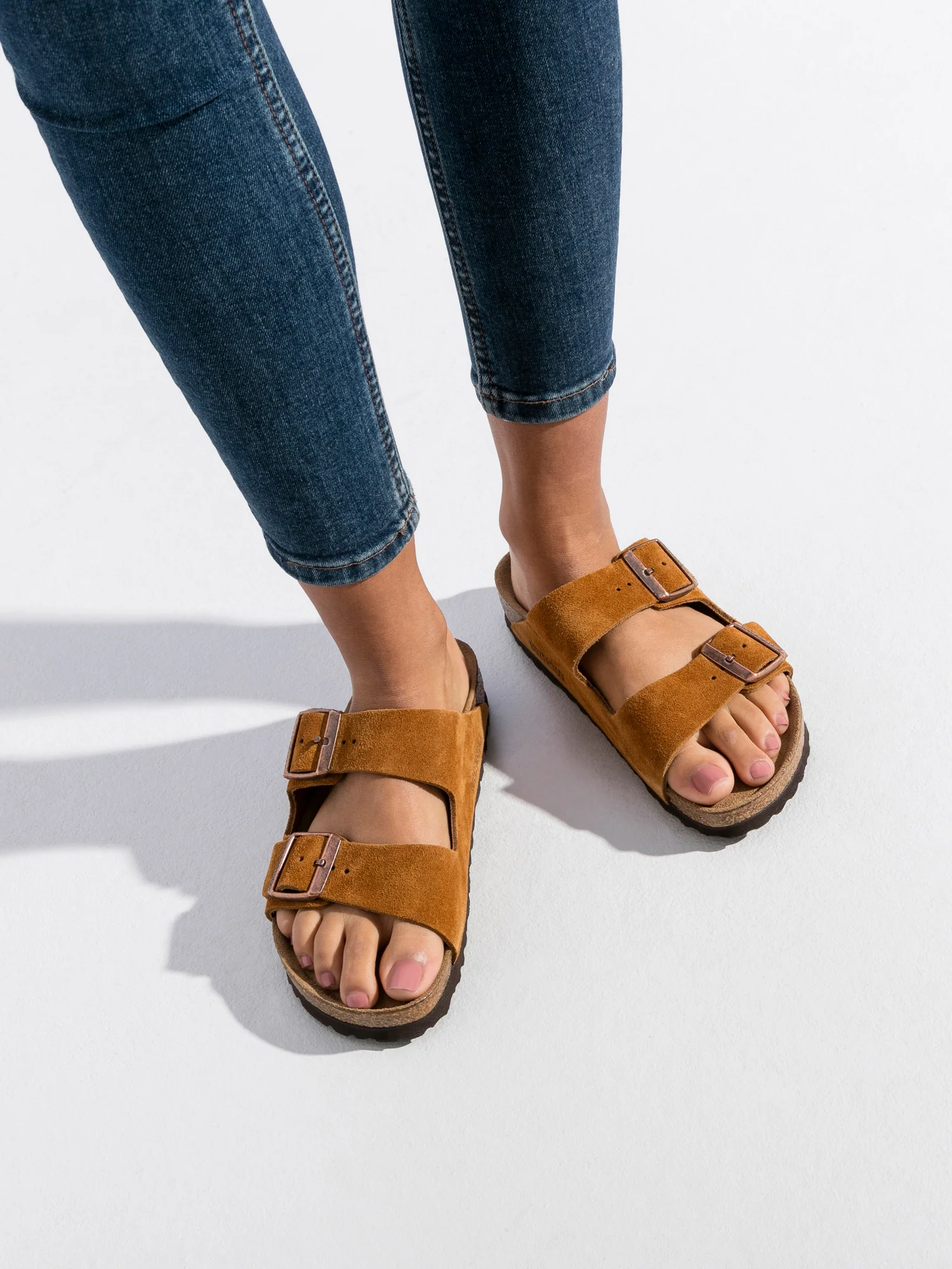 WOMENS BIRKENSTOCK ARIZONA SOFT NARROW SANDALS - MINK - Image 8
