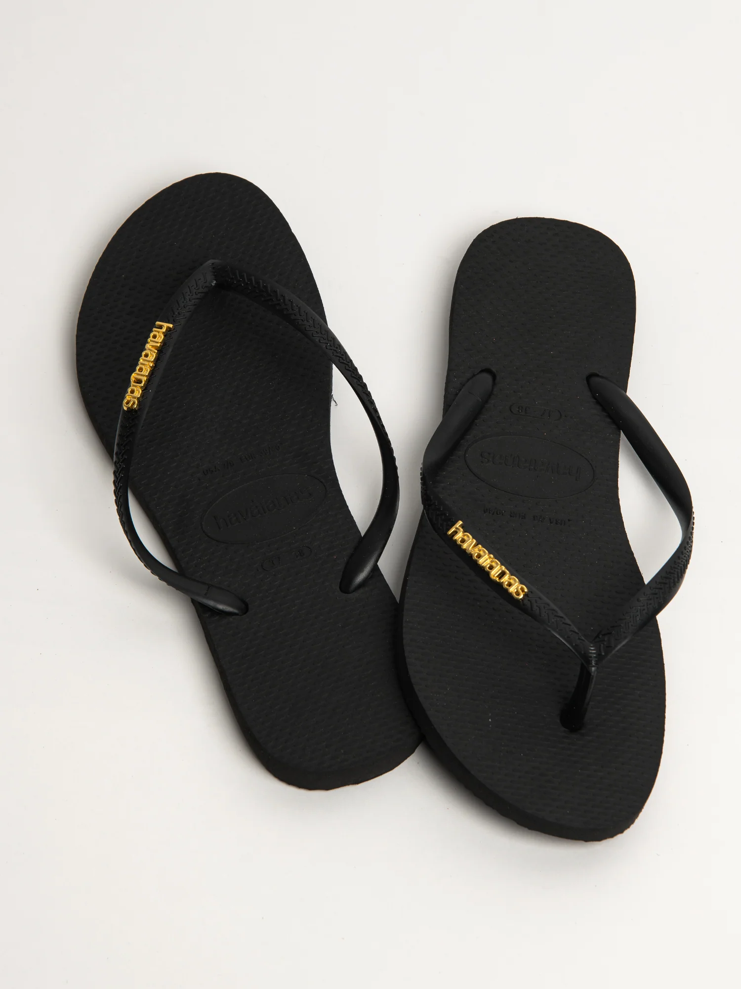 WOMENS HAVAIANAS SLIM LOGO METALLIC -BLACK - Image 3