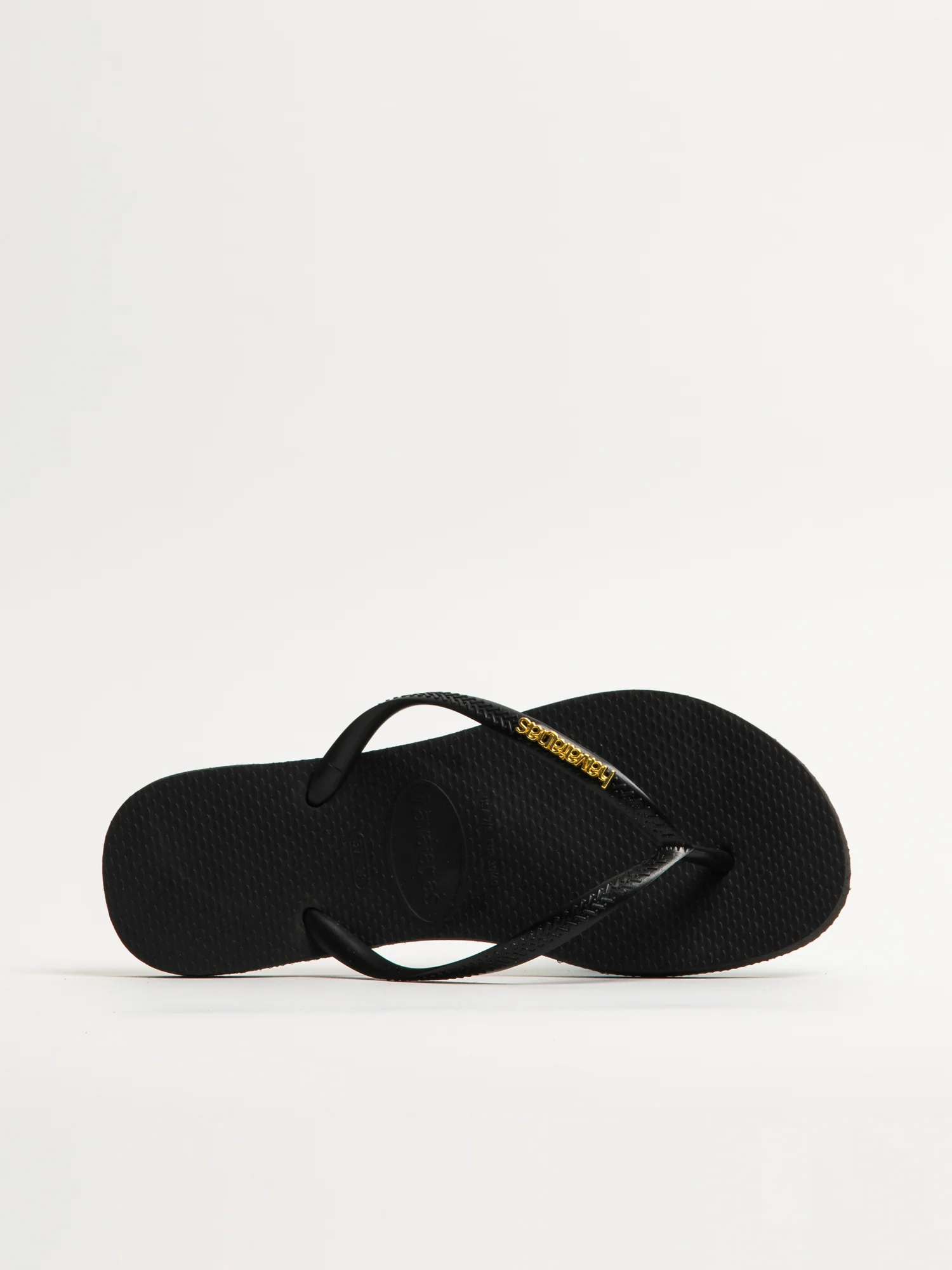 WOMENS HAVAIANAS SLIM LOGO METALLIC -BLACK - Image 4