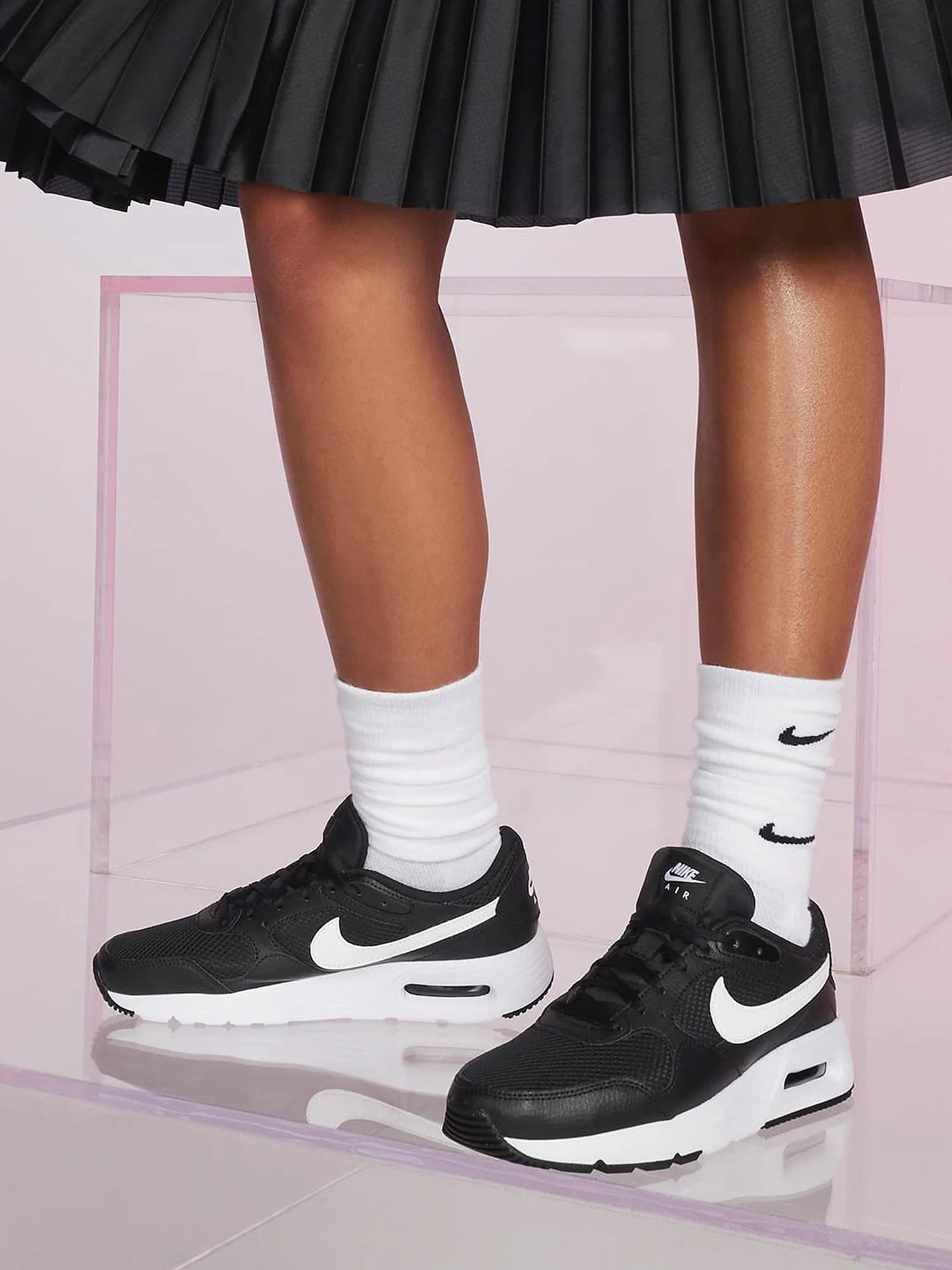 WOMENS NIKE AIR MAX SC SNEAKER - BLACK/WHITE - Image 6